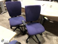 2 upholstered operators Chairs, purple