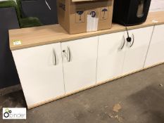 4-door Storage Cabinet, 1620mm x 500mm, cream, with oak top