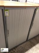 Grey shutter front Cabinet, 800mm x 470mm x 1330mm high, with beech effect top