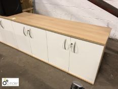 4-door Storage Cabinet, 1620mm x 500mm, cream, with oak top