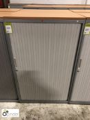 Grey shutter front Cabinet, 800mm x 470mm x 1330mm high, with beech effect top