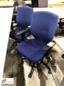2 Air upholstered fully adjustable swivel Armchairs