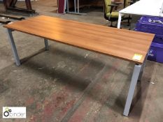 Mahogany effect office Table, 2000mm x 800mm