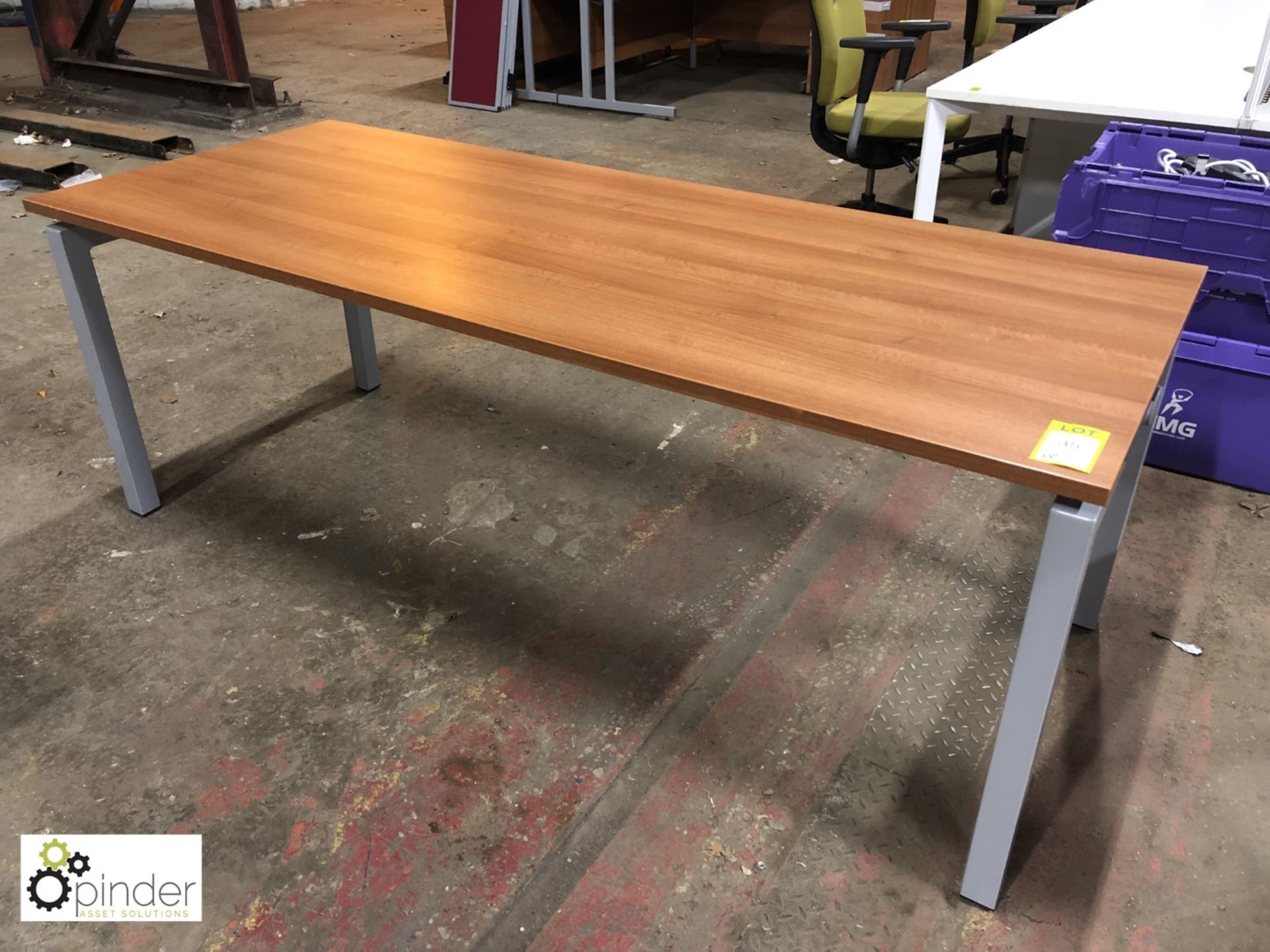 Mahogany effect office Table, 2000mm x 800mm