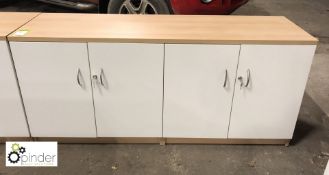 4-door Storage Cabinet, 1620mm x 500mm, cream, wit