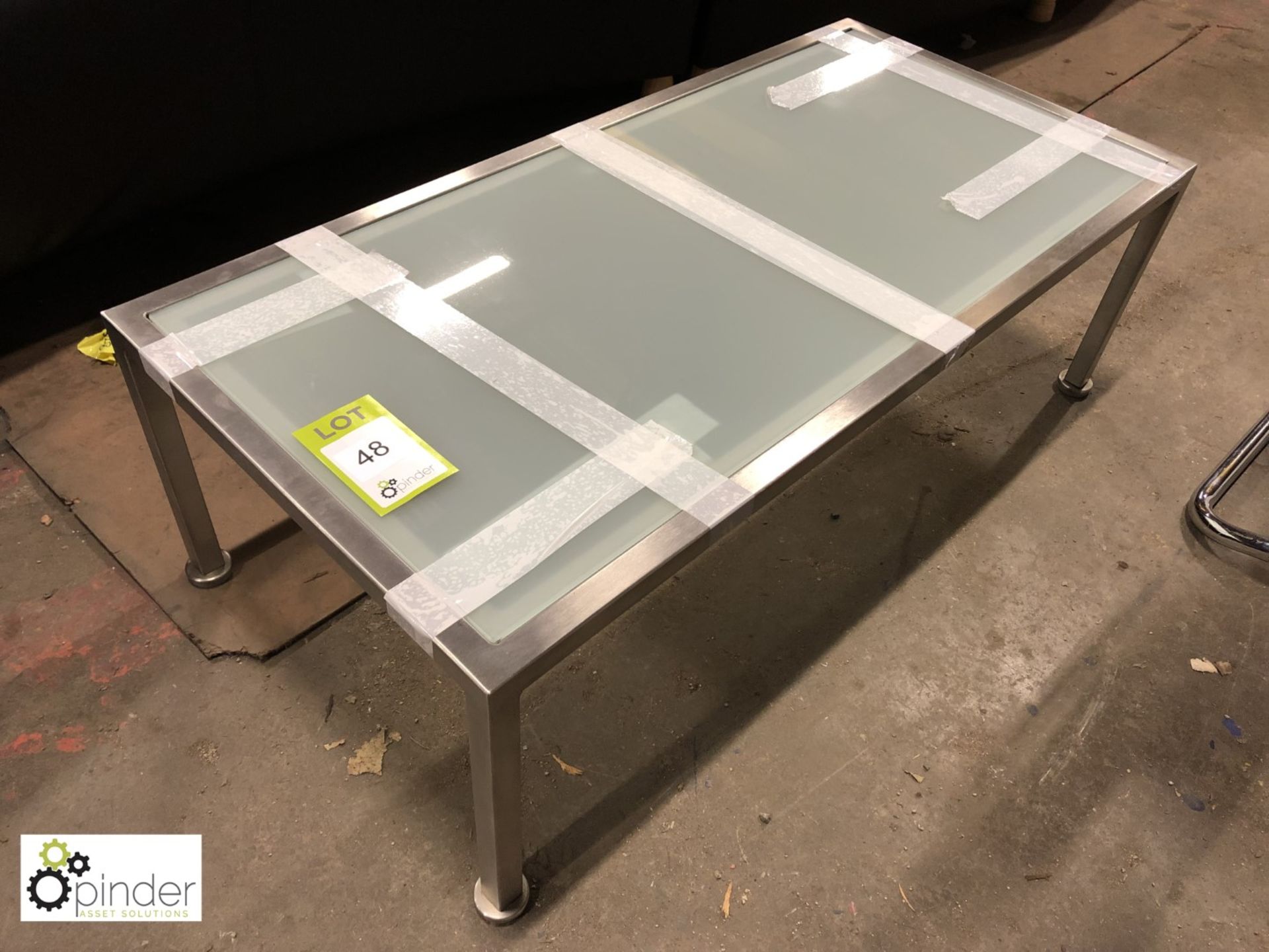 Chrome framed and glazed Coffee Table, 1000mm x 480mm