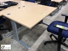 Oak effect cantilever Desk, 1400mm x 800mm