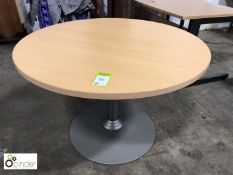 Oak effect circular Meeting Table, 1100mm diameter
