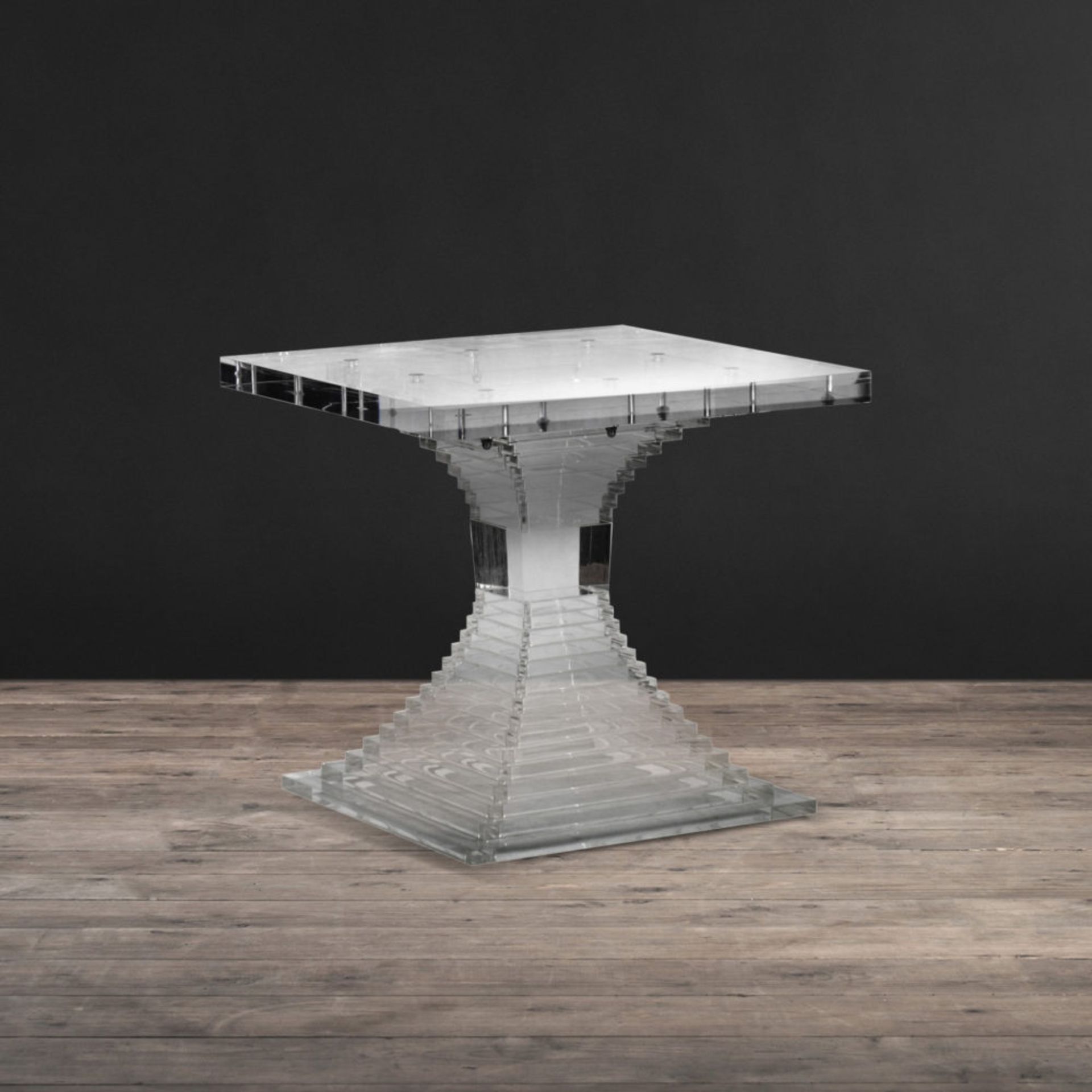 Pyramid Square Side Table 60cm Acrylic