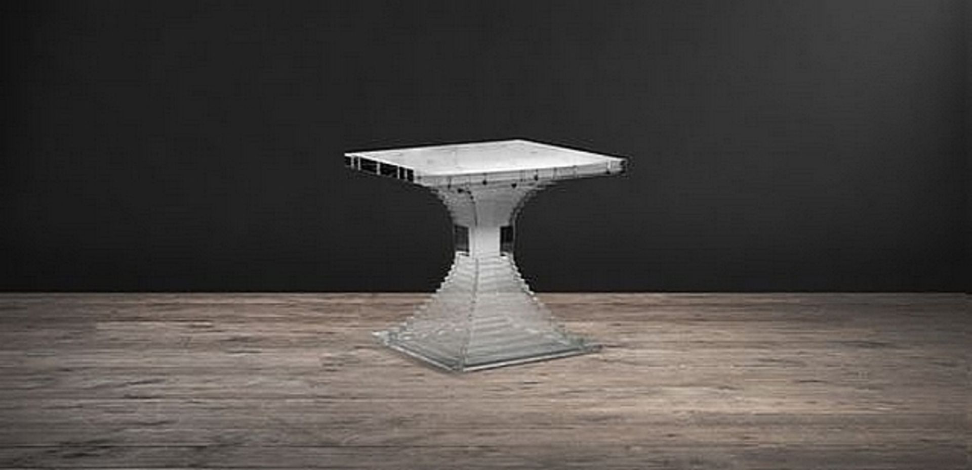 Pyramid Square Side Table 60cm Acrylic