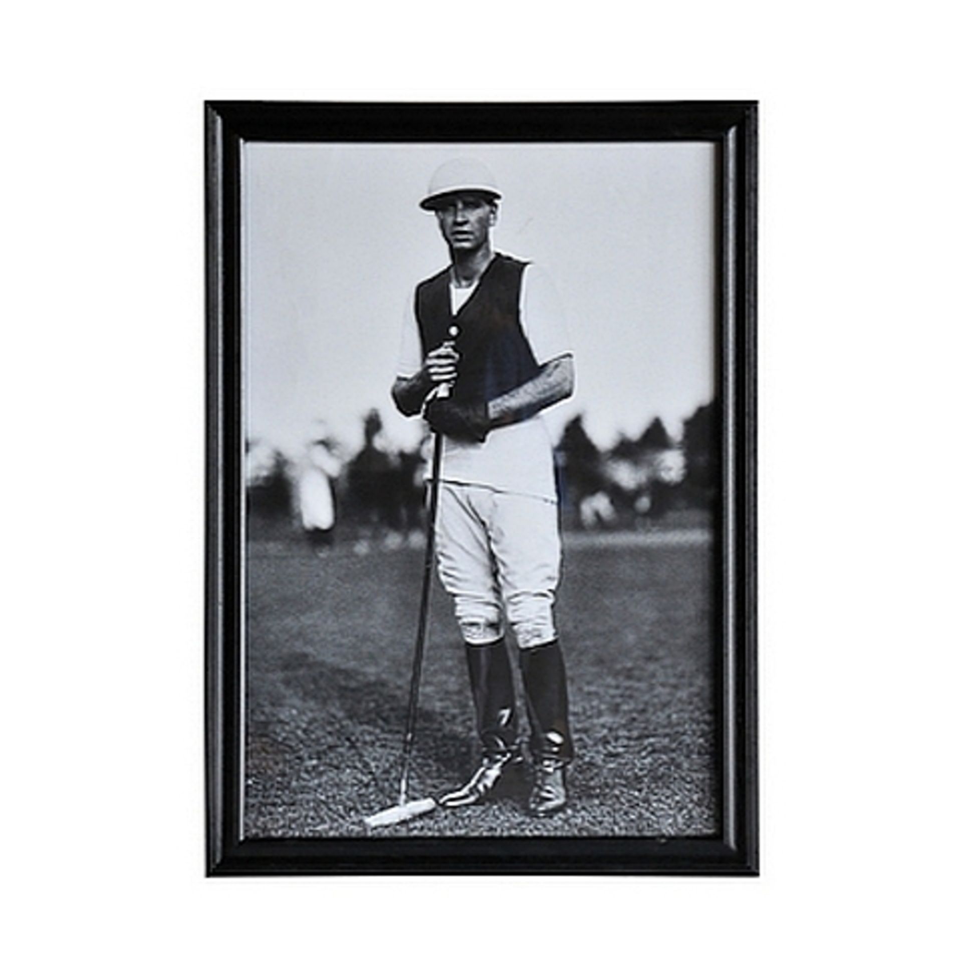 Portraits Polo Players Art - Artwork (69x97) Black Wood