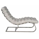 Bilbao Chaise White Leather And Shiny Steel 60 X 113 X 86cm The Bilbao Is A Classic 1940s, Post-
