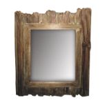 Drftwood Accent Mirror Replicating a Weathered Solid Driftwood Plank And Glass 41cm H x 34cm W x 3.
