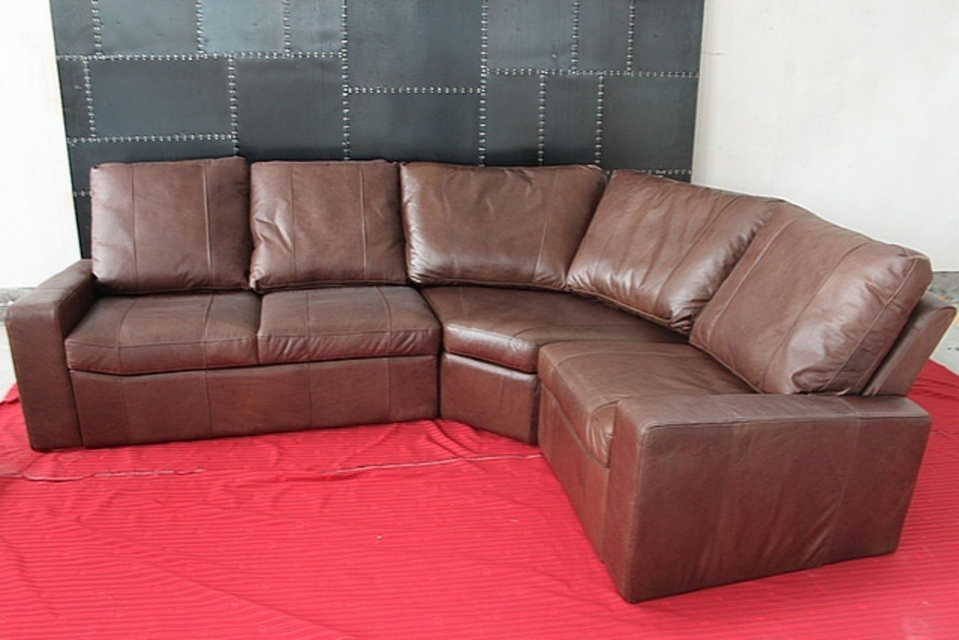 Crosby Leather Sectional Suite Comprising Of Corner Nap.Choco 171x106x88cm RRP £ 2637, Sectional - Image 4 of 8