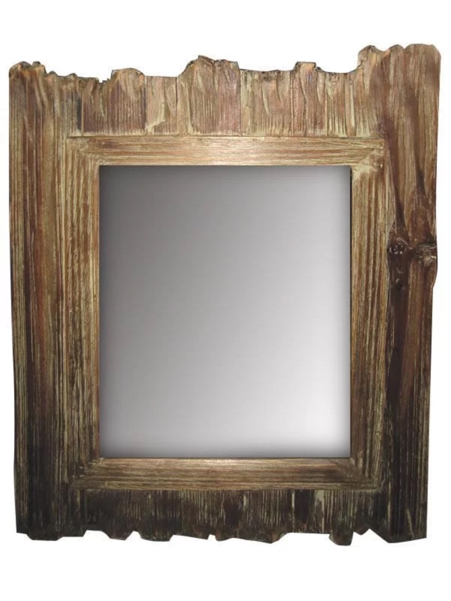 Drftwood Accent Mirror Replicating a Weathered Solid Driftwood Plank And Glass 41cm H x 34cm W x 3.