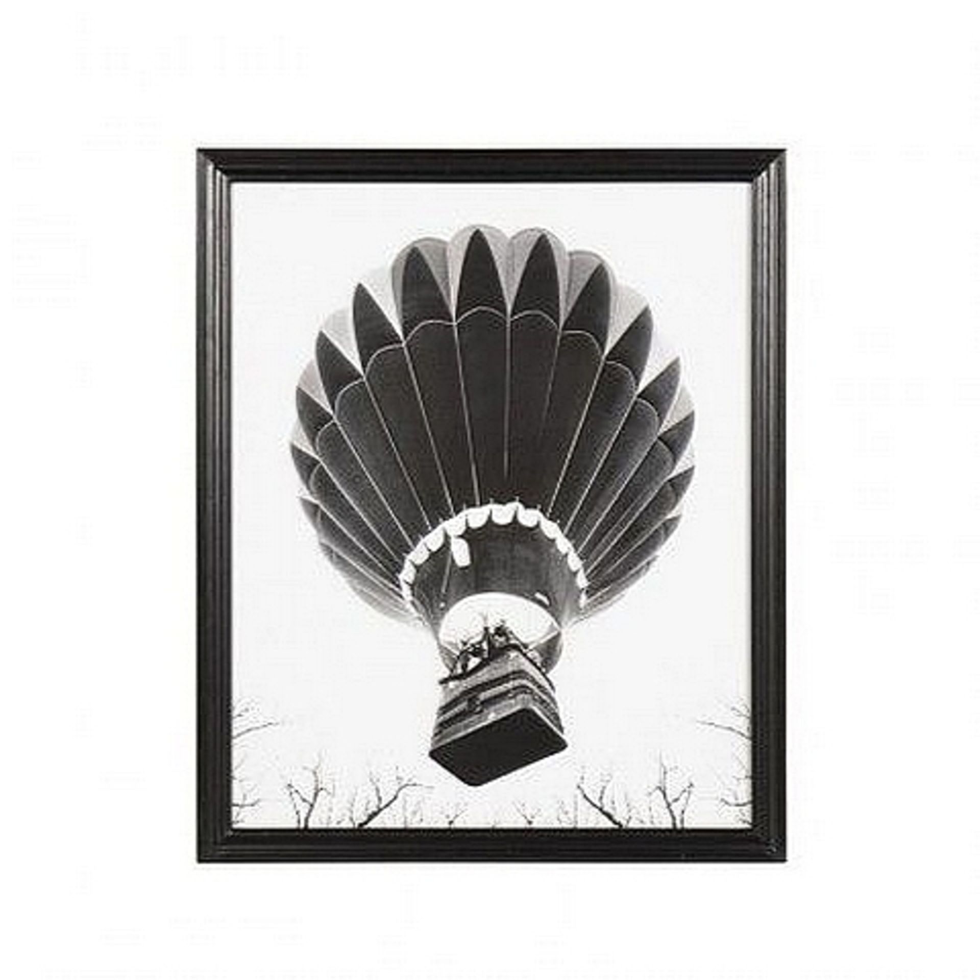 Vintage Moleskin Hot Air Balloon Art - Artwork (100x82) Black Wood