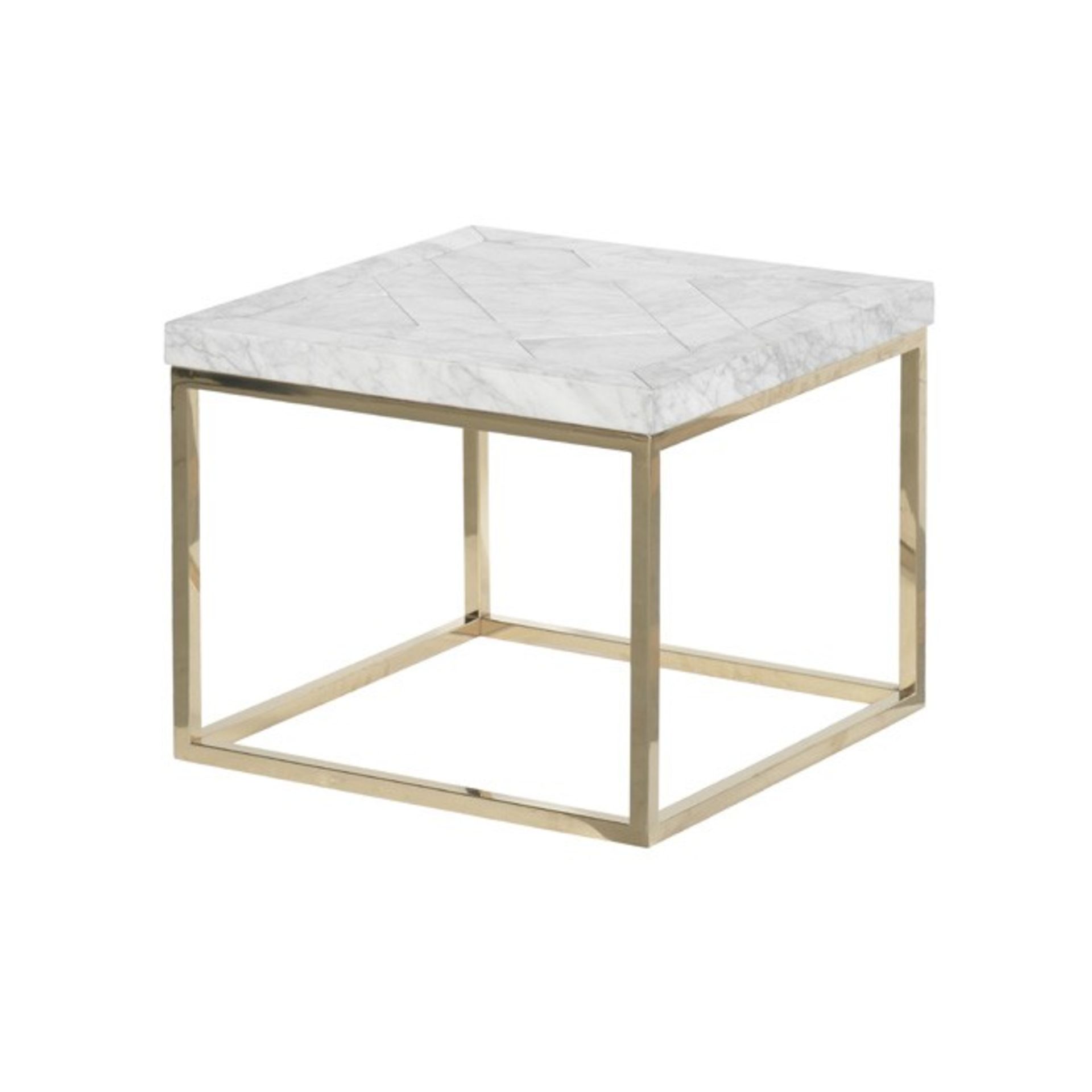 Versailles Side Table 51 X 51 White Marble And Iron RRP £670