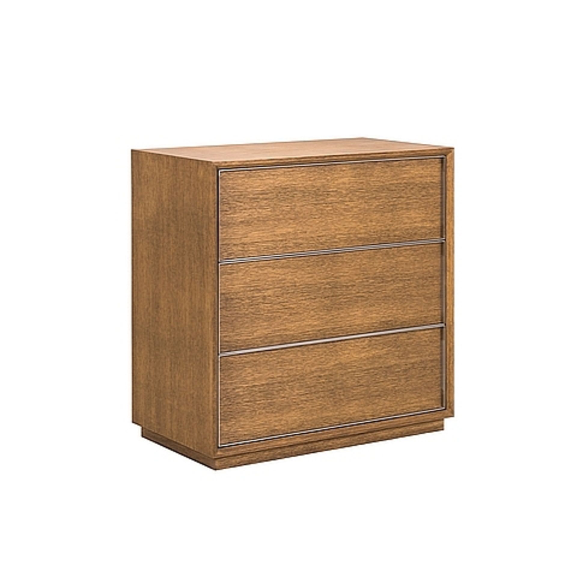 Stratford Chest 3 Drawers Honey Oak & Brushed Steel 80x45x82.5cm RRP £ 2979