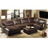 Crosby Leather Sectional Suite Comprising Of Corner Nap.Choco 171x106x88cm RRP £ 2637, Sectional