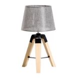 Contemporary Tripod 45cm Table Lamp with Pleated Silver Linen Shade Require Halogen Bulb 40W (UK