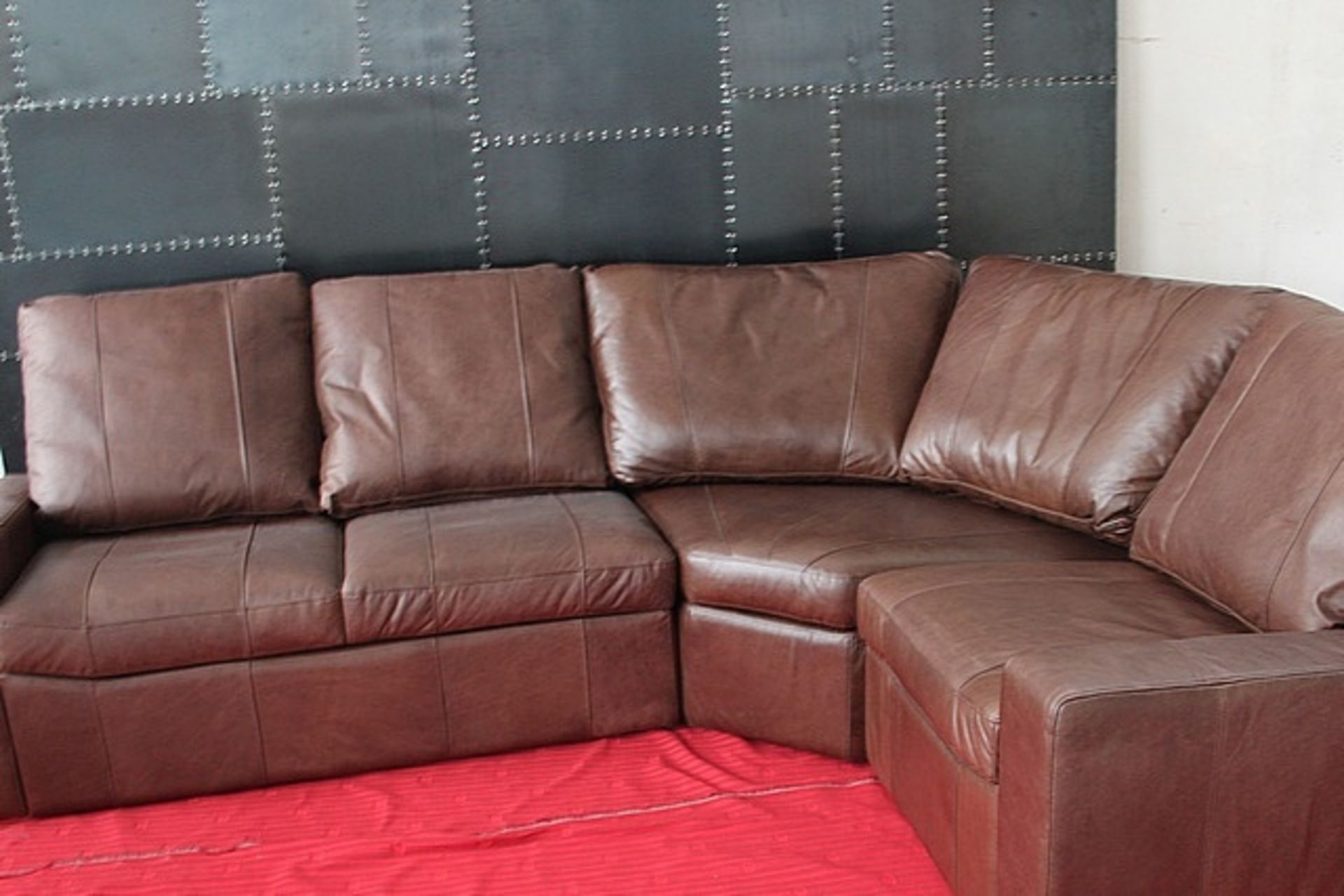 Crosby Leather Sectional Suite Comprising Of Corner Nap.Choco 171x106x88cm RRP £ 2637, Sectional - Image 6 of 8