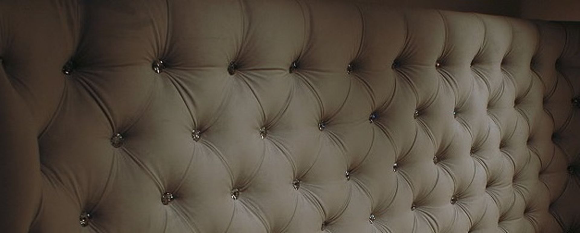 Headboard - Upholstered Tufted In Suede Cream to fit 5ft King size bed 1524mm x 508mm