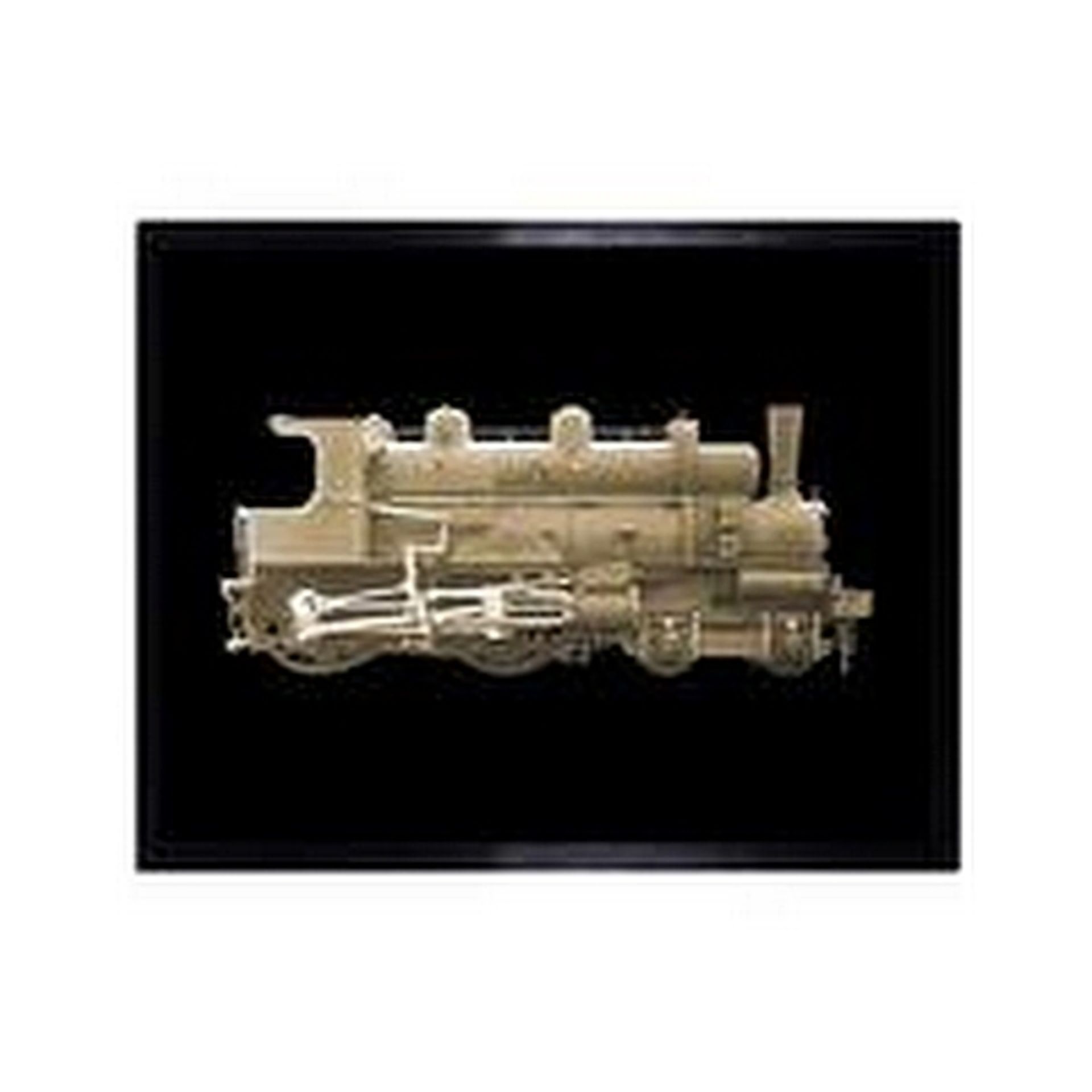 Locomotives Train Sepia Flat Art - Artwork (130x102) Black Wood