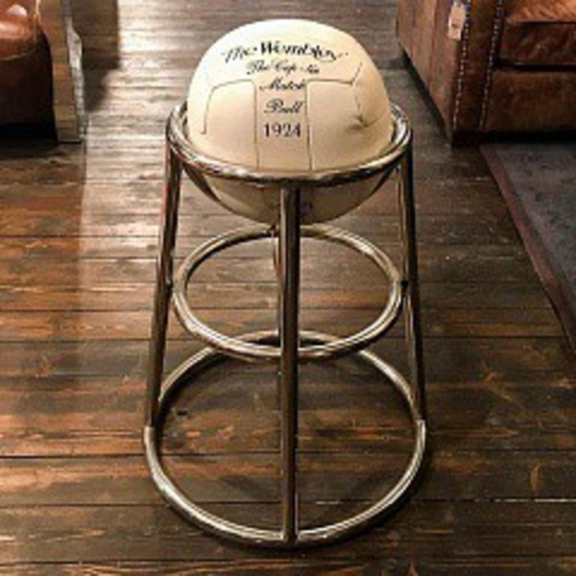 Barball 26"-Vintage Bianco & Shiny Steel 52 X 52 X 65.5cm RRP £530