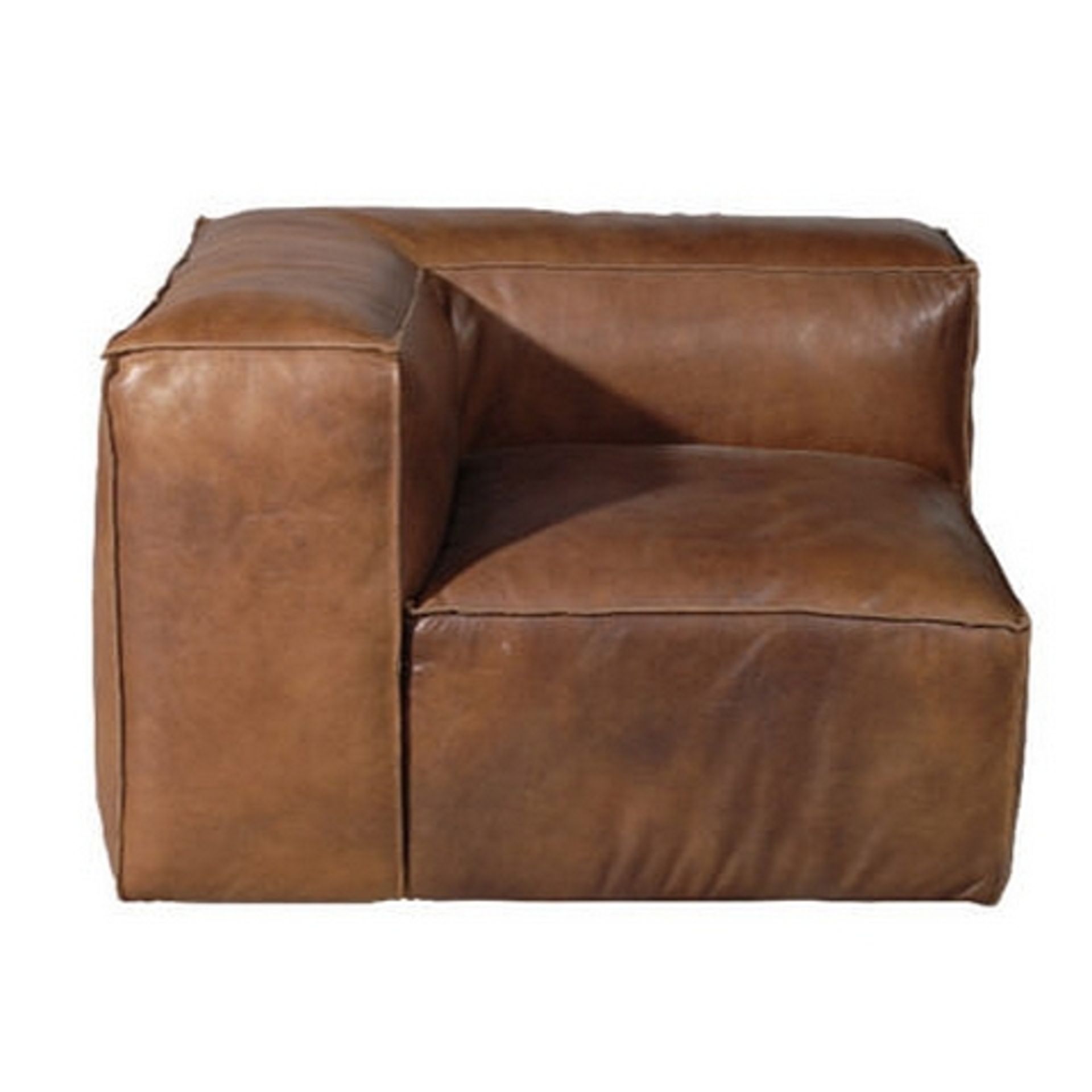 Scruffy Sectional Corner Chair Matador Nuez Leather 120 X 114 X 73cm RRP £2200