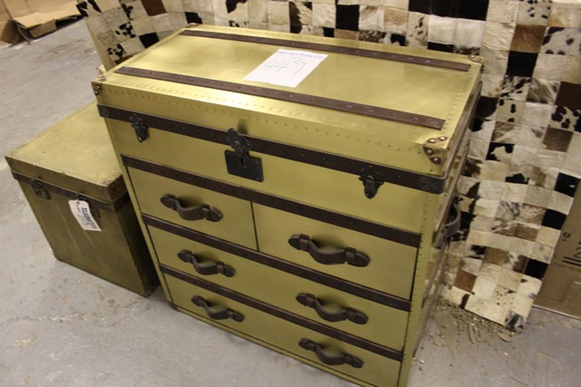 Ampleforth Chest Medium Oxide Brass 100 X 50 X 102cm RRP £1330