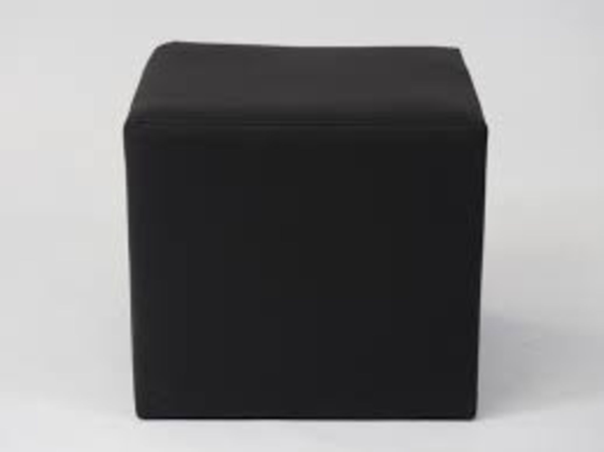 11 x upholstered black leather cube 400mm x 400mm x 400mm