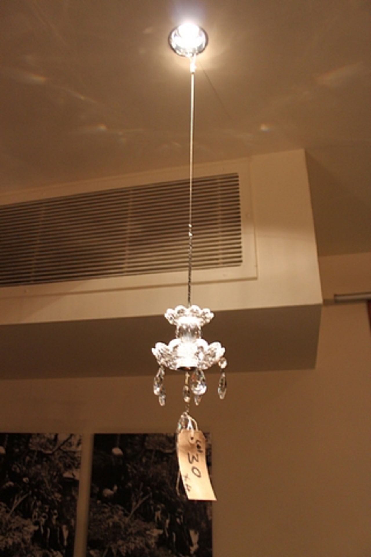 4 x single pendant crystal light fixtures 800mm drop