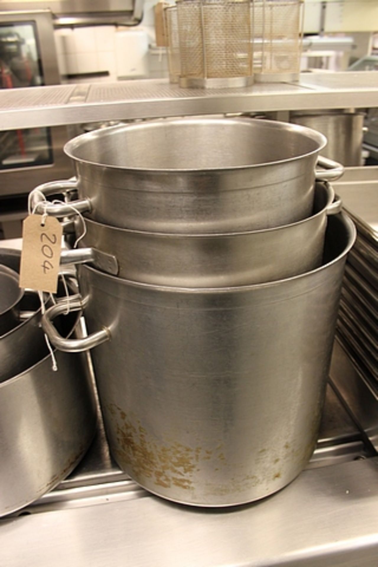 3 x stainless steel stock pots as lotted