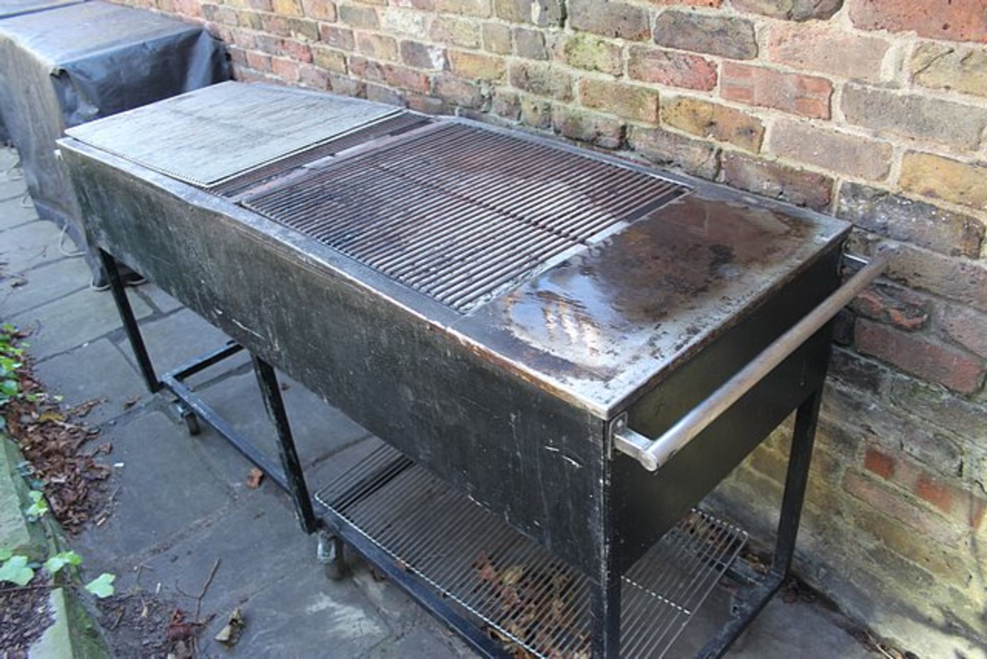 Stainless fabricated charcoal BBQ station 1900mm x 600mm