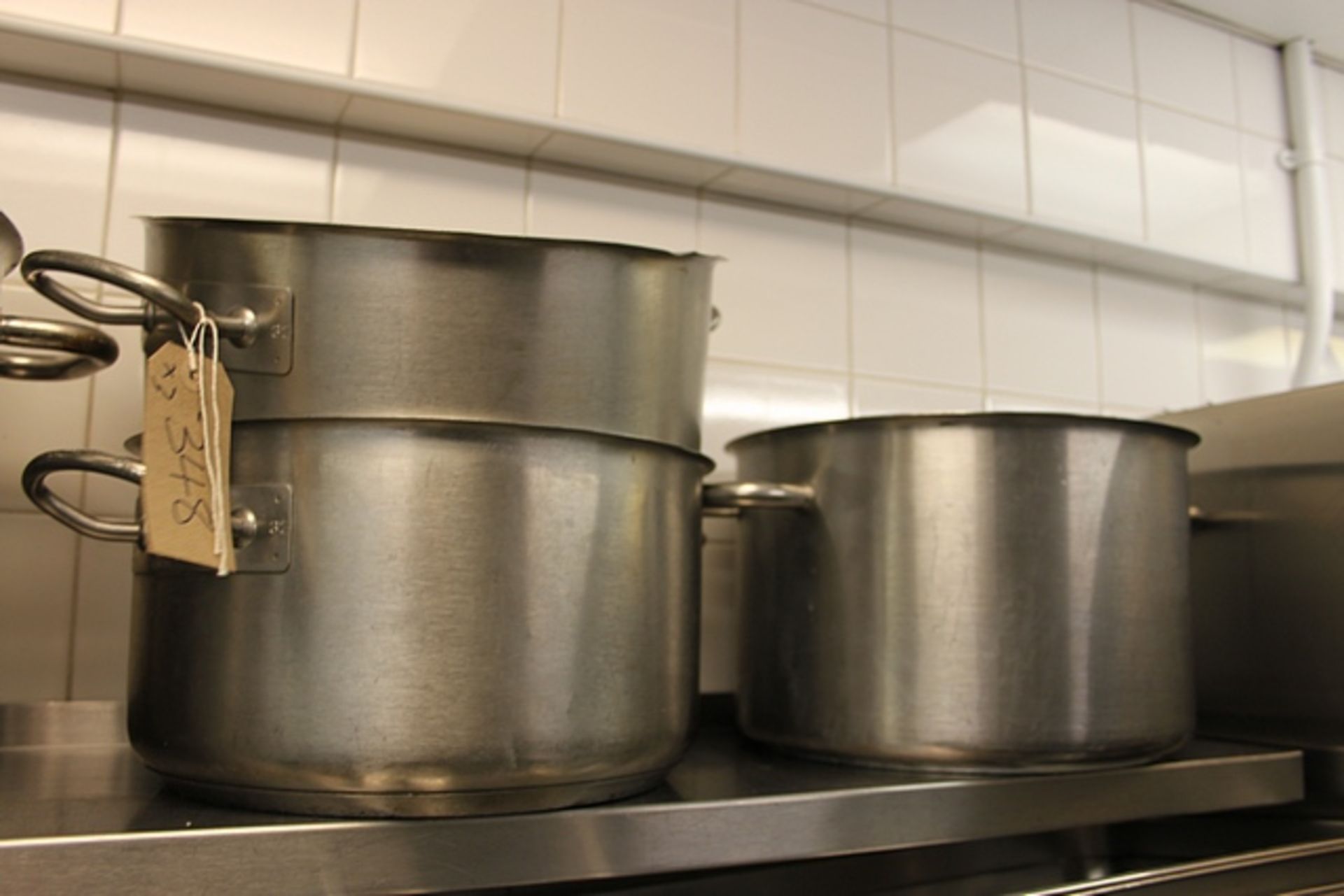 3 x stainless steel various stock pots