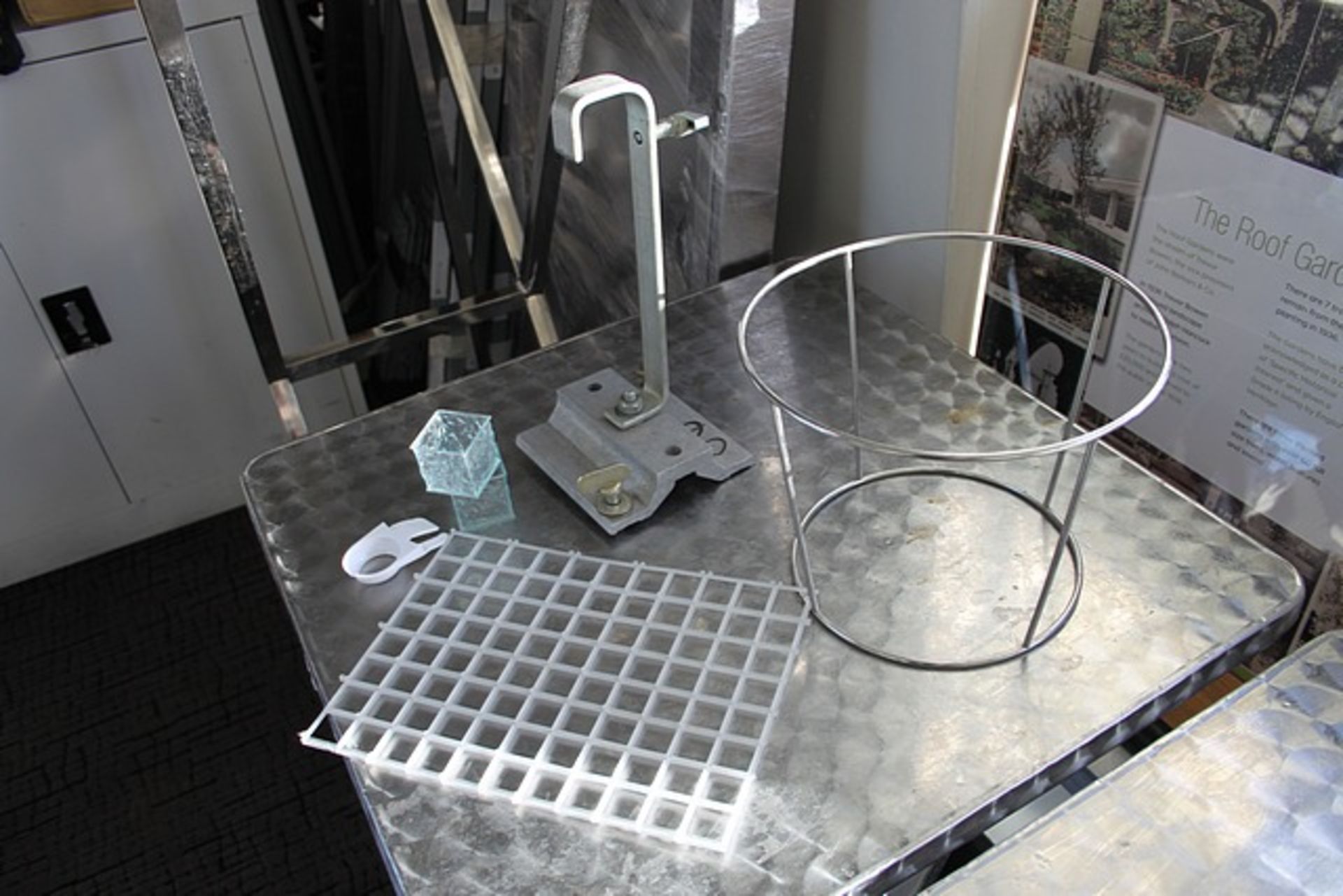 Job Lot - A quantity of new bar drip mats, stainless steel bucket holder, Remmerco glass cubes