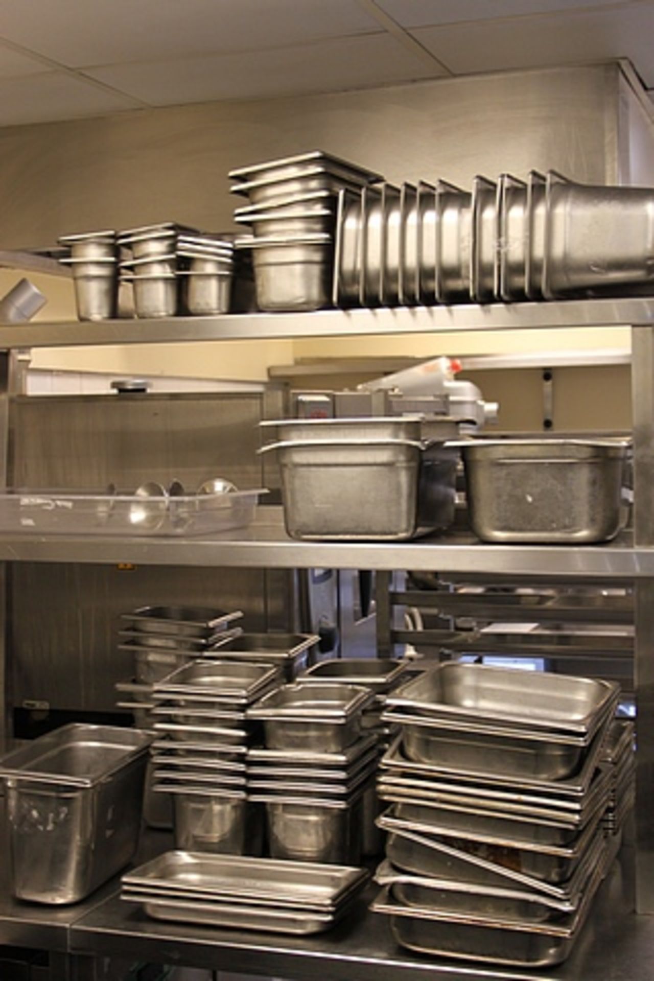 Approximately 70 x various stainless steel gastronorm pans as lotted