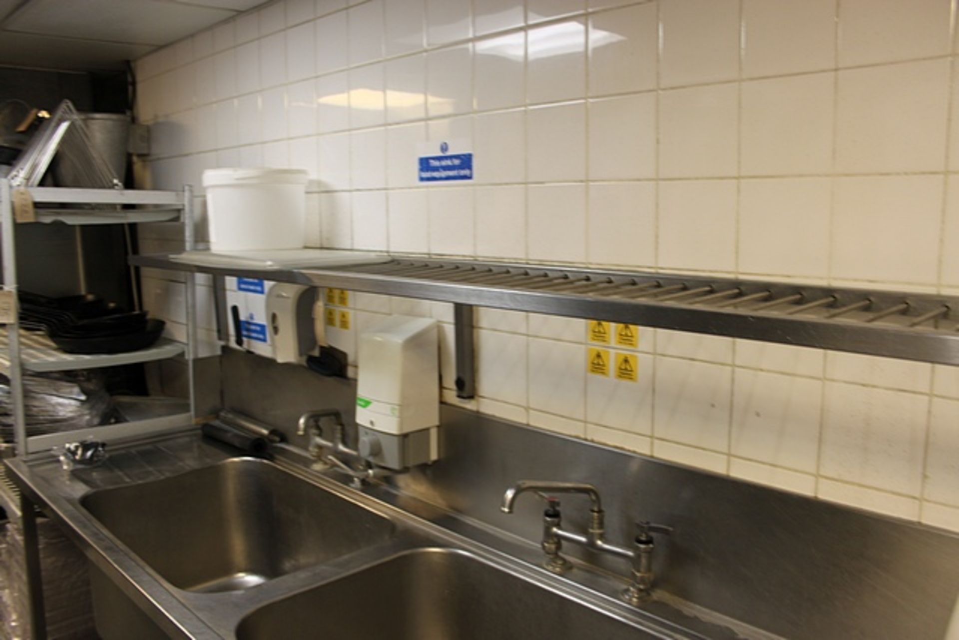 Stainless steel draining shelf 2400mm x 300mm