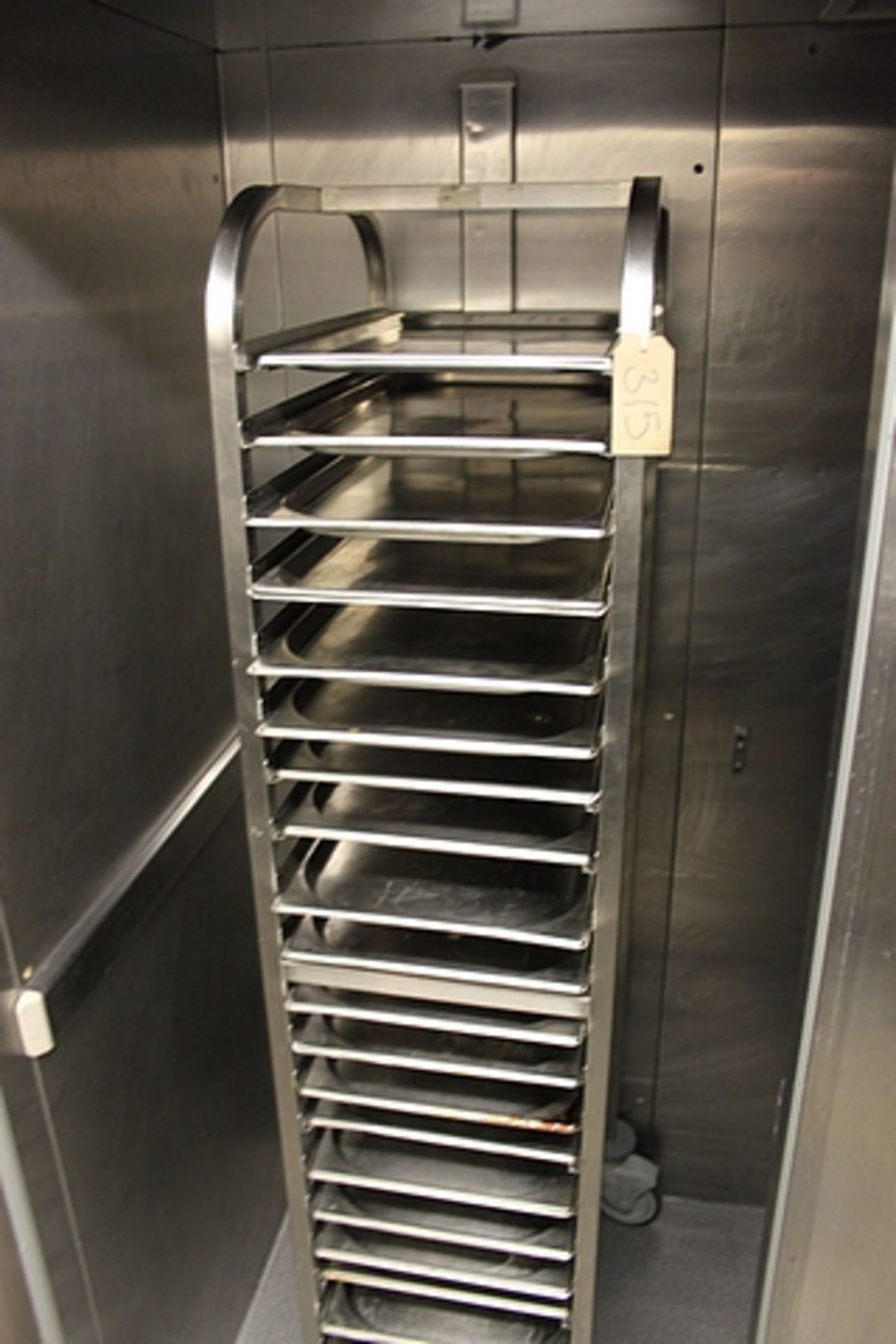 Stainless steel mobile rack 20 tiers 380mm x 560mm x 1700mm