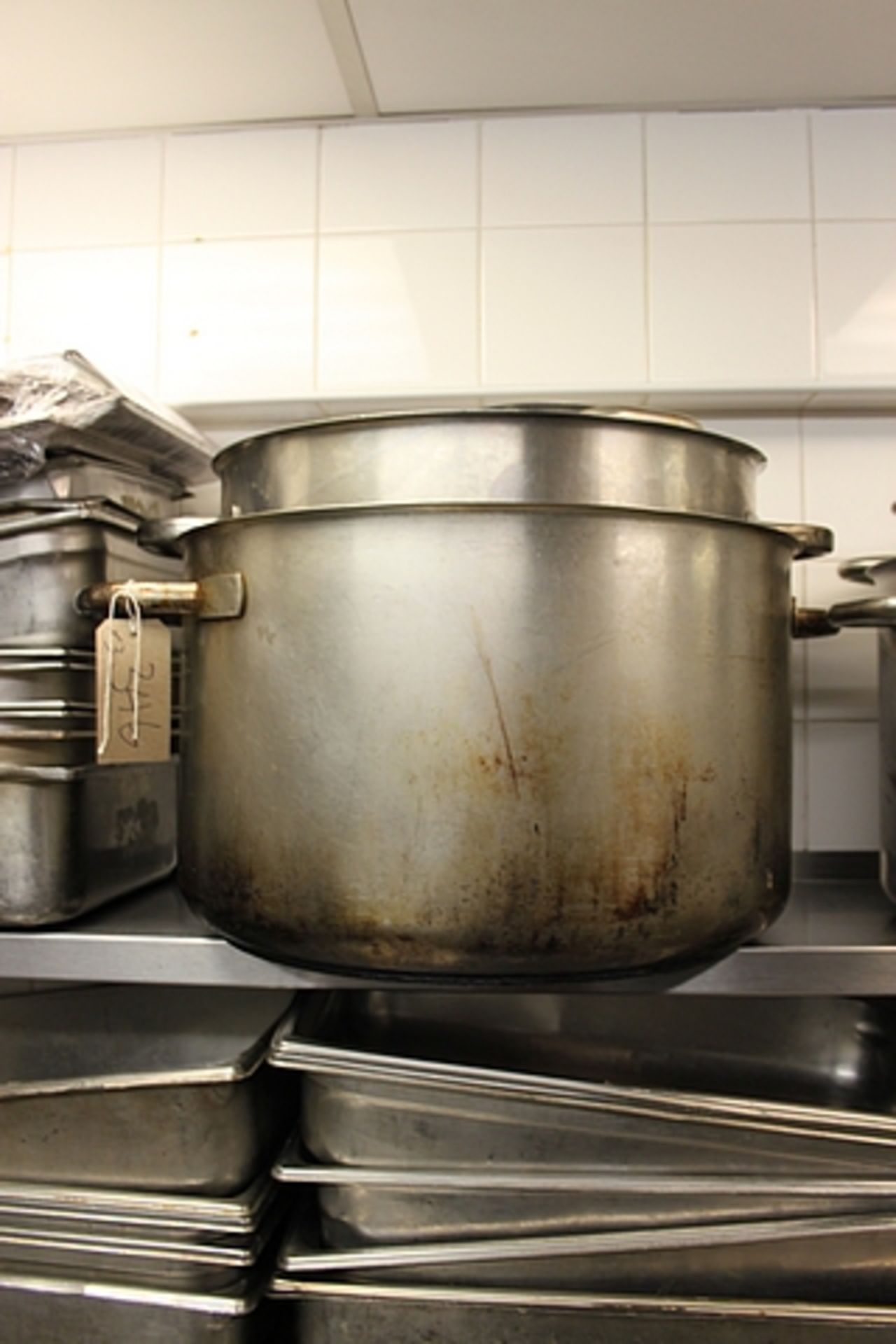 3 x stainless steel various stock pots