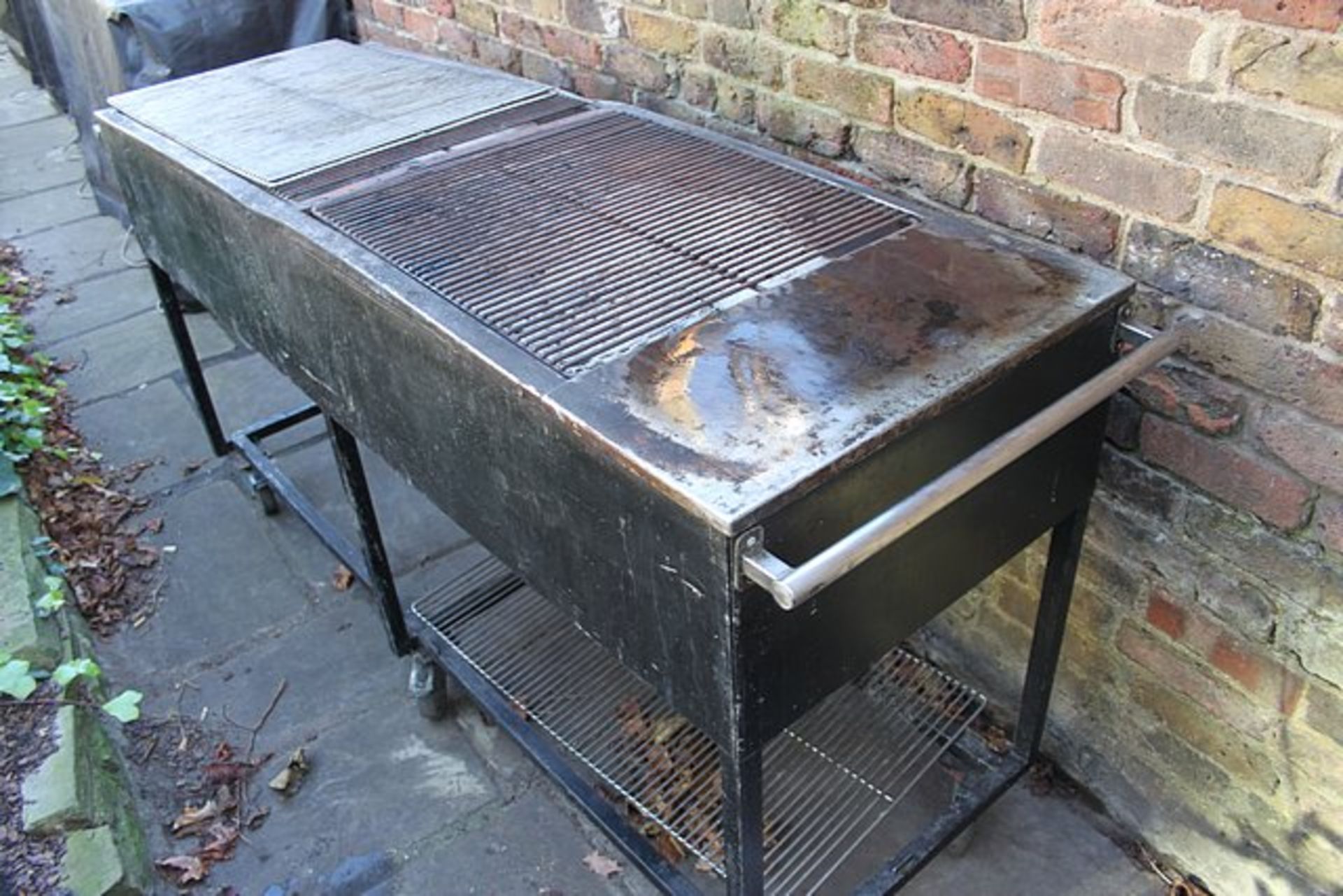 Stainless fabricated charcoal BBQ station 1900mm x 600mm