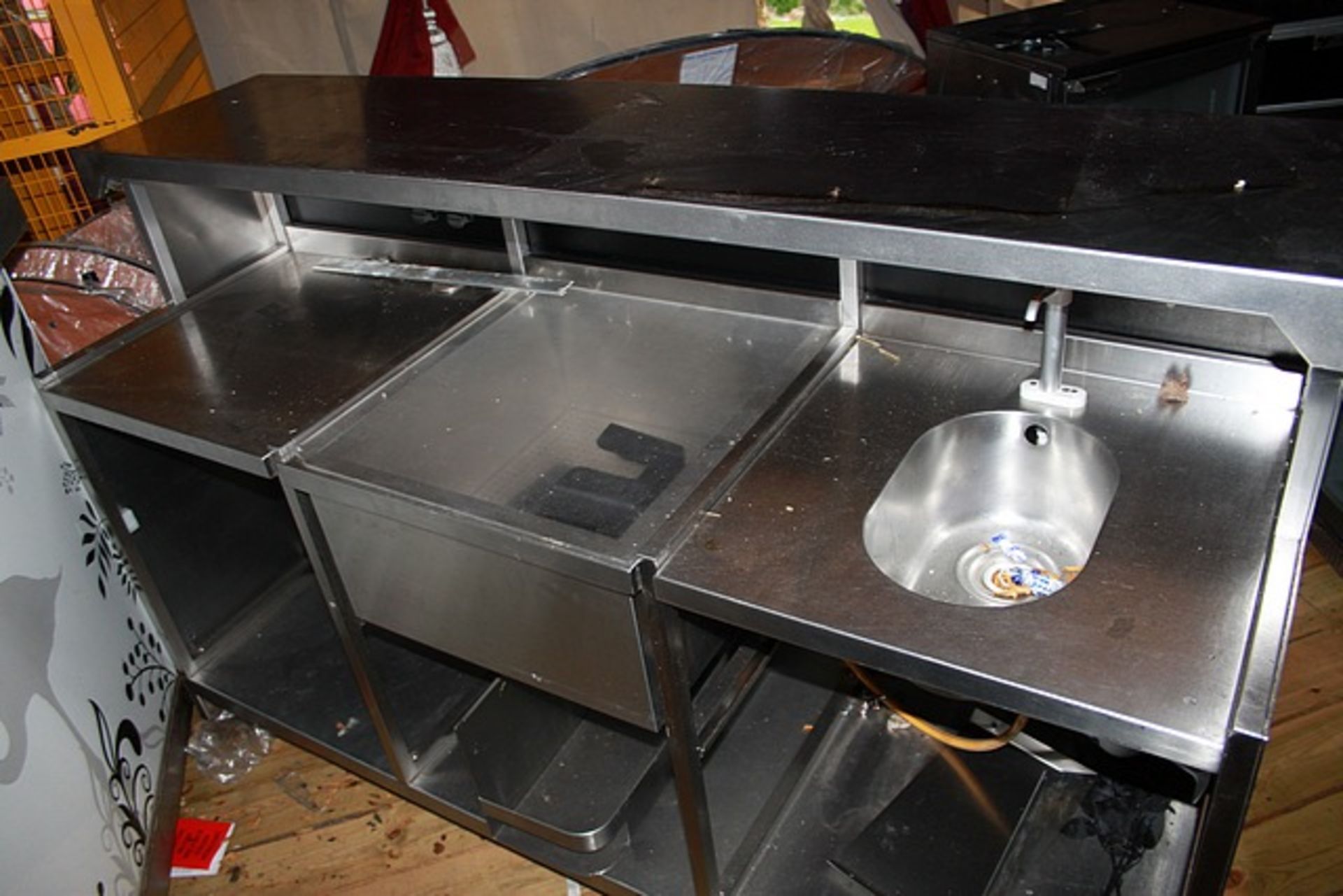 Stainless steel mobile sectional bar countering & bottle coolers - Image 9 of 10