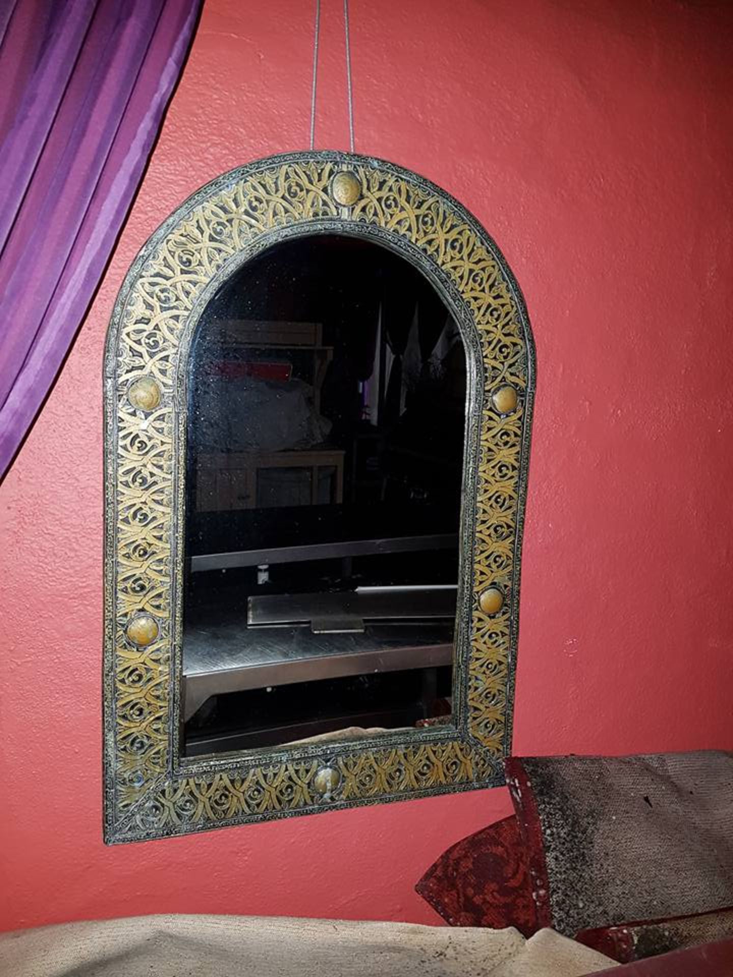 2 x Morrocan style arch topped mirrors