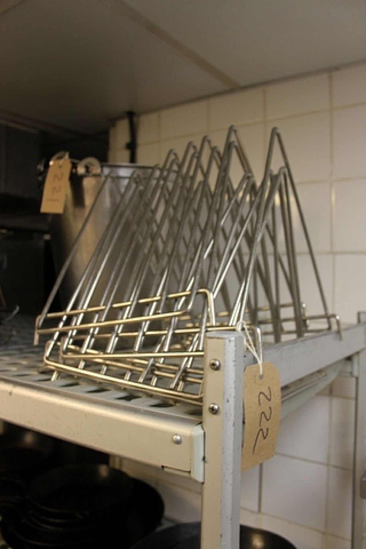4 x stainless steel chopping board racks
