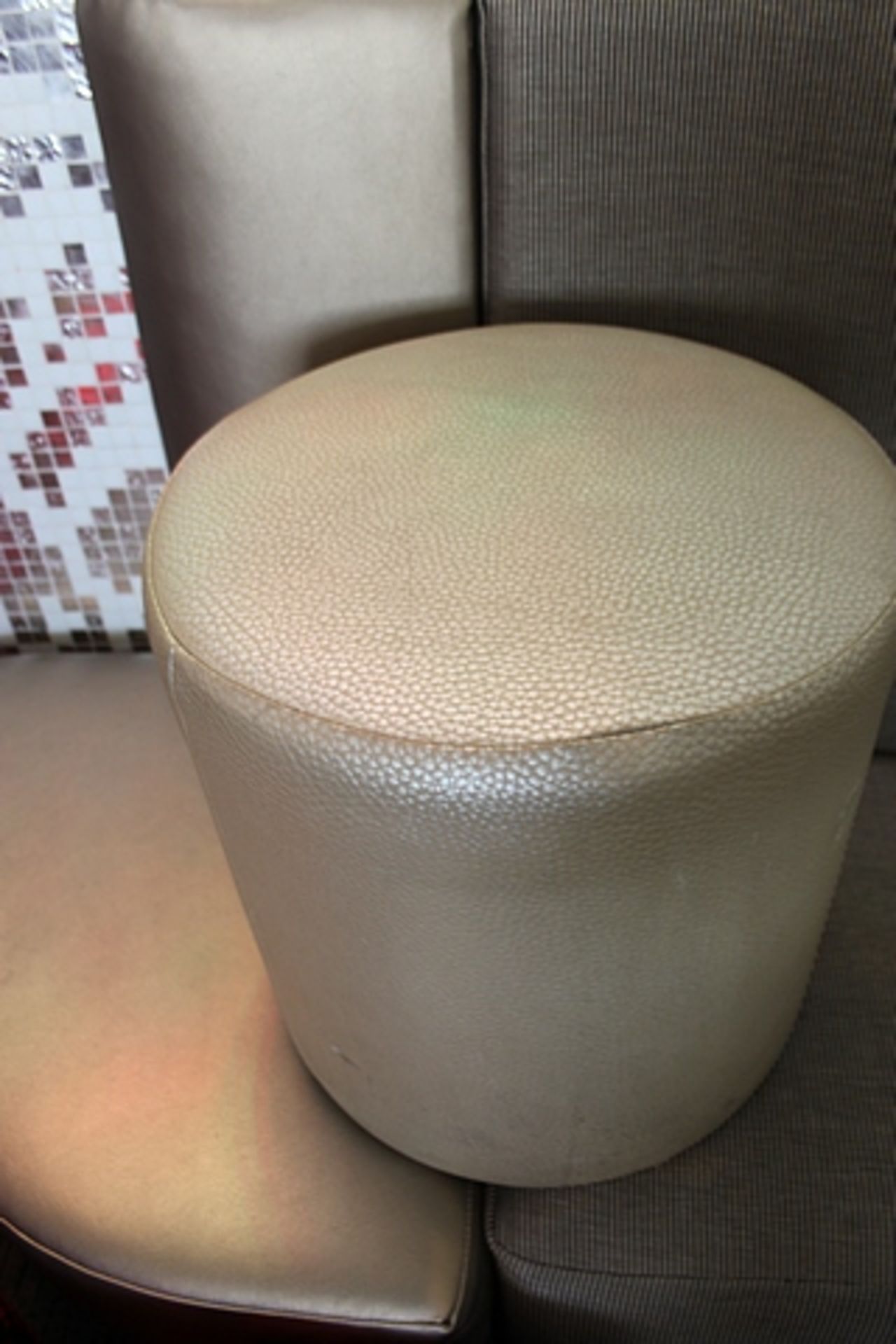 2 x Pouffe buffet gold upholstered 390mm x 420mm