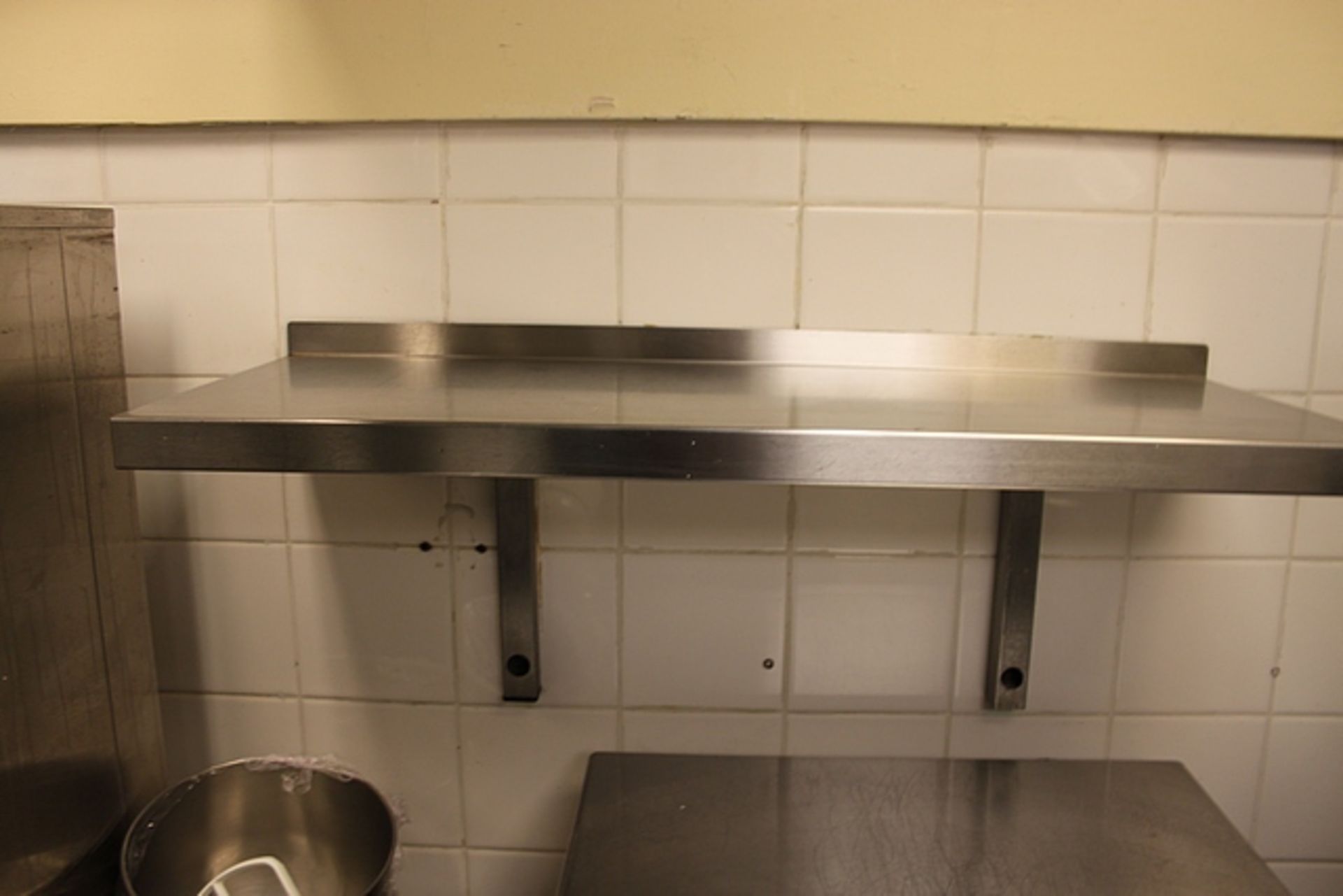 Stainless steel wall mounted shelf 800mm x 300mm