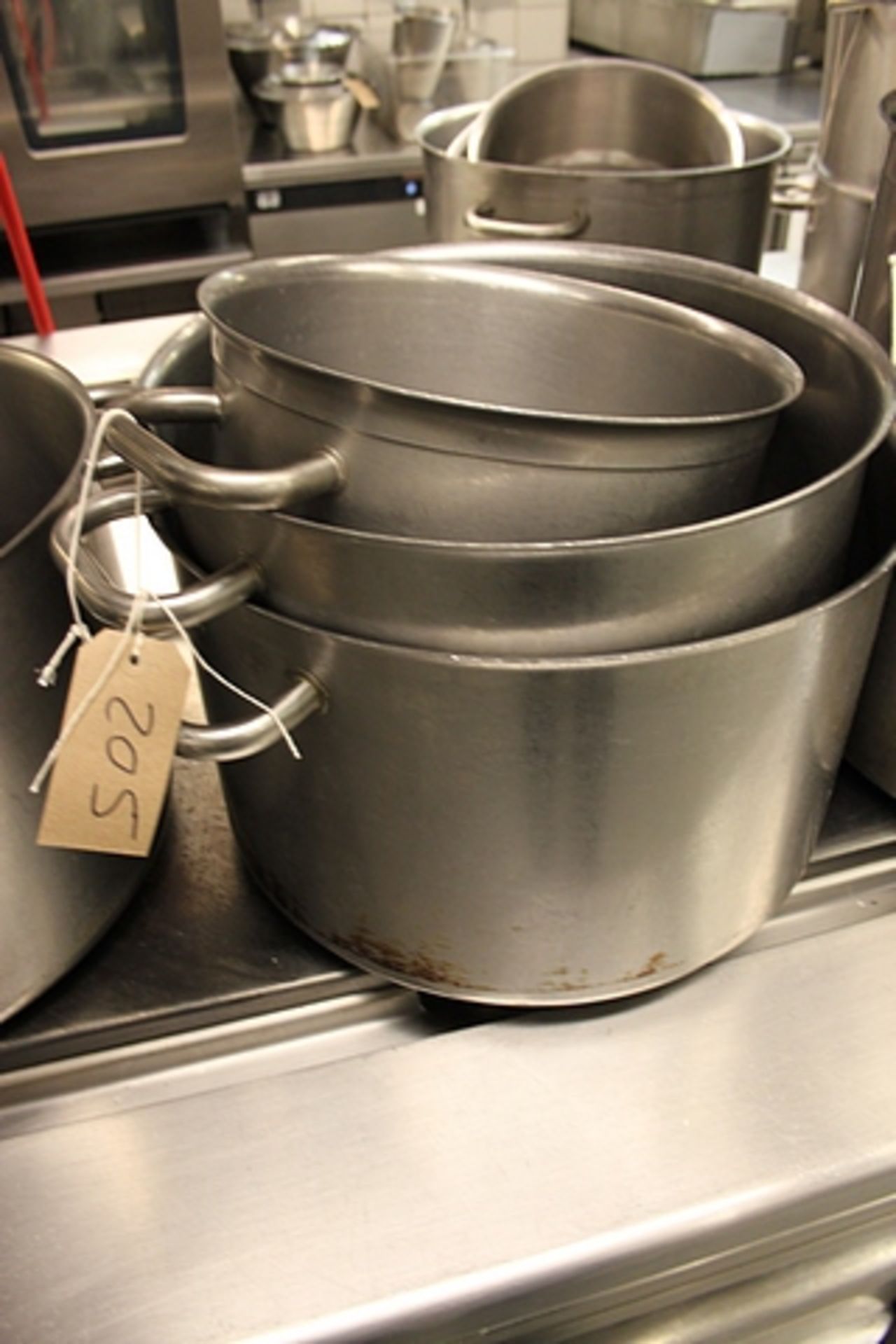 3 x stainless steel stock pots as lotted