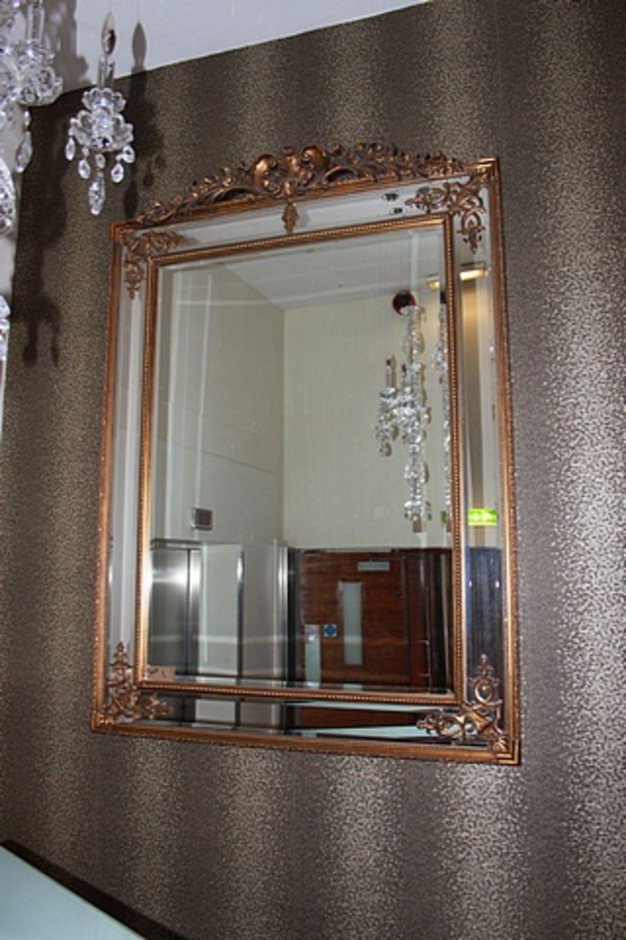 Ornate rectangular mirror wood gesso in relief 1350mm x 1900mm