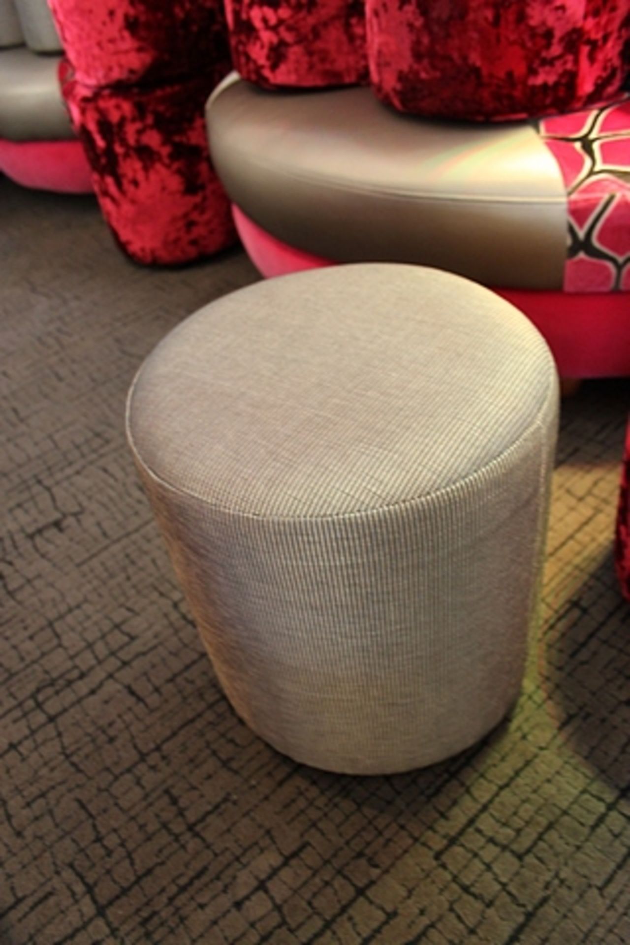 2 x Pouffe buffet shiny gold upholstered 390mm x 420mm