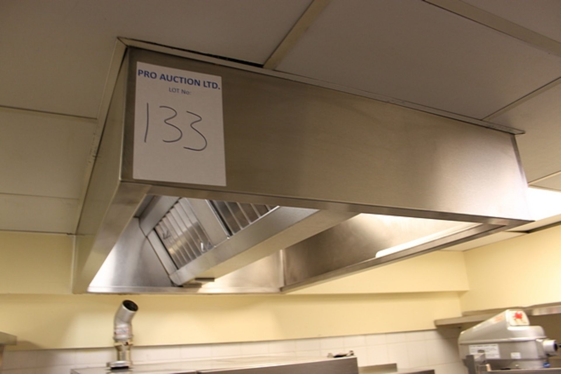 Extraction canopy stainless steel 1000mm x 1400mm x 400mm deep